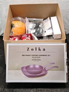 (1) ZOLKA - 2-Piece Granite Coated - Non-Stick Pan Set & (1) Box Of Assorted Amazon Overstock