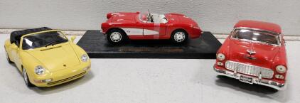 (1) Road Tough 1:18 Chevrolet Corvette 1957 Die-Cast Metal Model (1) 1994 Porsche 911 Carrera Cabriolet Die-Cast Metal Model (1) 1955 Chevrolet Bel Air Die-Cast Metal Model