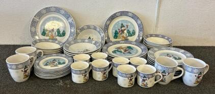 (1) Complete Set Of Snowman Glassware