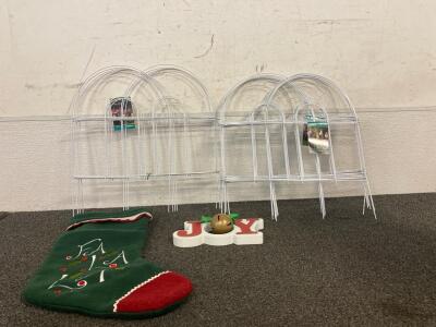 New Garden Folding Fence Panels, Stocking And Joy Sign