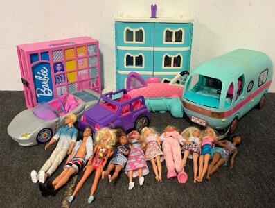 Barbie Toys Including House, Closet, Camper, Cars & Dolls