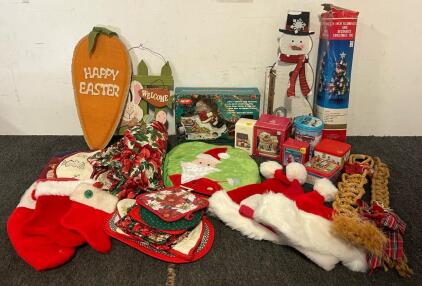 Christmas & Holiday Goods Including Decor, Stockings & Hats, Placemats / Kitchen Goods & More