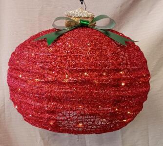 Lighted Pop-Up Outdoor Christmas Ornaments Set, 35 Inch Large Outdoor Christmas Balls Decorations for Yard Lawn