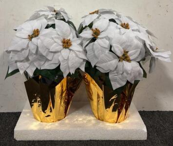 2pack 18" LED Artificial Poinsettias for Outdoor Christmas Decor