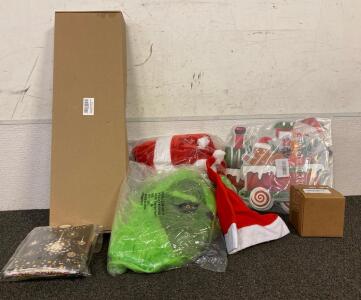 Empty XMAS Gift Box, Full Grinch Costume, Yard Signs, Christmas Mug,