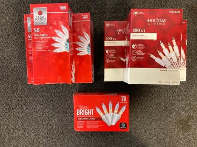 (9) Boxes Of New Clear Mini Lights