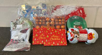 (1) 4CT Light Storage Bag Reels With Bag, Ornaments, (1) Wreath, And More