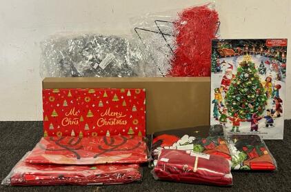 Outdoor Joy Holiday Yard Sign, Silver Christmas Wreath, Pillow Covers, Gift Bags, Advent Calendar & More