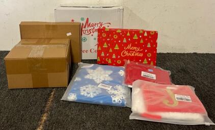 Rattan Christmas Tree Collar, 48&rdquo; Snowflake Tree Skirt, Family Cards & Ornaments, Decor & More