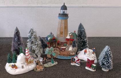 Holiday Time Collectable Ceramic Figurines And Buildings