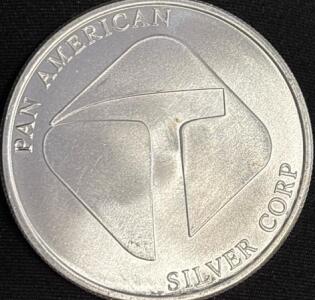 Troy 1oz .999 Fine Silver Pan American Silver Corp Coin