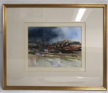 'Village in Asir' - Framed Original Watercolor