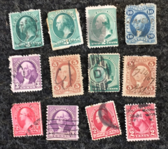 (12) Vintage George Washington Stamps