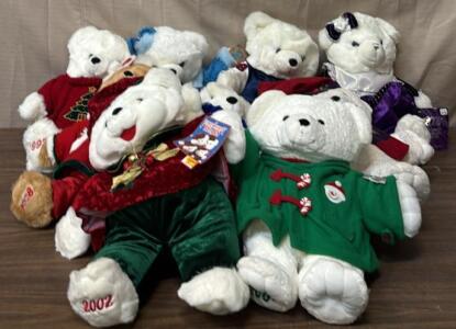 Large Collection of Christmas Teddy Bears