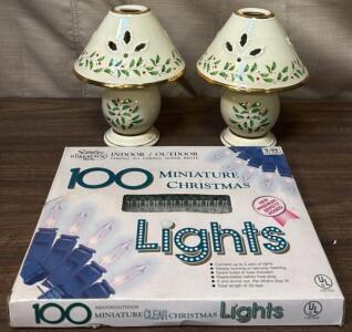 (2) Tealight Candle Lamps & (100) Miniature Christmas Lights