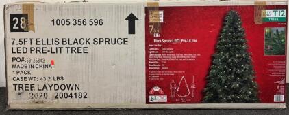 7.5ft Ellis Black Spruce LED Pre-Lit Christmas Tree