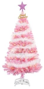 (2) 4FT Pink Artificial Christmas Trees & 12pc Wreath Set