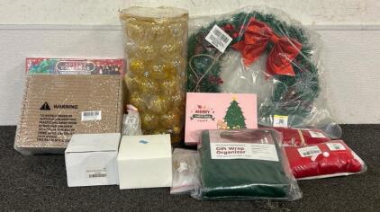 Ornaments, (1) Advent Calendar Puzzle, (1) Gift Wrap Organizer, And More