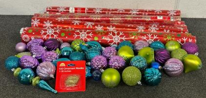 (10) Rolls Of Wrapping Paper And Ornaments