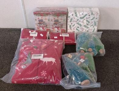Lot of Christmas Napkins, Medium Size Onesie, Miniature Trees And More!