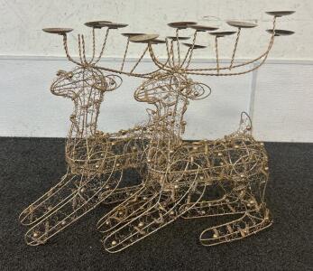 (2) Reindeer Candle Holders