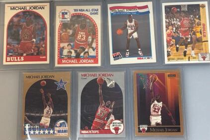 (7) Micheal Jordan Basketball Collectable Cards