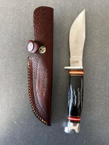 Marbles Hunting Knife With Leather Sheath 8.5" Overall Length