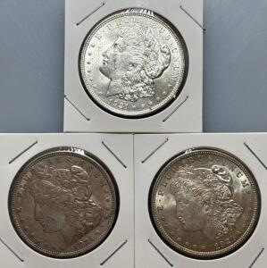 (3) 1921 Morgan Silver Dollar Coins
