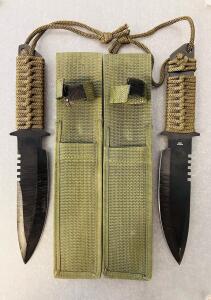 Pair of Daggers With Sheaths 10" Overall Length