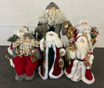 (6) Various Ceramic Santa Statues