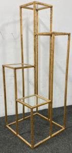 Four-Tier Glass and Metal Shelf