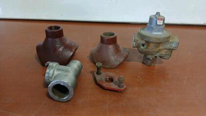 (1) Vintage Jacuzzi Bros Brass Valve Manifold (2) Drilling Coupler Attachments