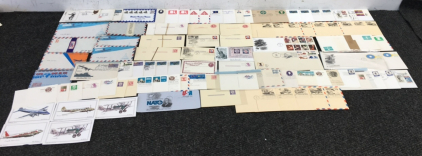 Collection Of Vintage Envelopes, Postcards, And Stamps