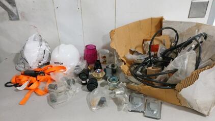 (2) Visitor Hard Helmet (10+) Electrical Connectors (1) Ratchet Strap & More