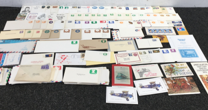 Collection Of Vintage Envelopes, Postcards, And Stamps