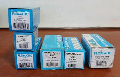 (3) Flomatic 1-1/4"-600SE Enviro Foot Valve (1) Flomatic 1-1/2"-60SE Enviro Foot Valve (1) Flomatic 1-1/4"-80DI DI Check Valve (1) Flomatic 1-1/2"-80DI-VFD DI Check Valve