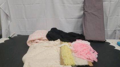 (2) Totes of Assorted Fabric
