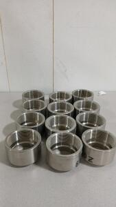 (12) Assorted Stainless Steel Half Coupling Pipe Fitting