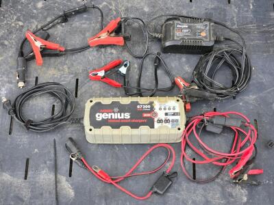 Noco Genius G7200 7.2Amp 12V/24V Charger & Energizer 2Amp 6V/12V Battery/Trickle Charger w/ Assorted Attachments