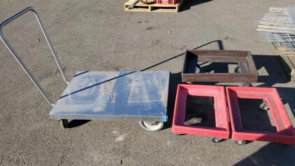(3) Dolly Carts And Metal Cart Dolly