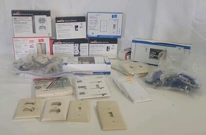 (1) Assortment of Light Switches, Power Outlets Covers and More Box of Electrical Components (Commercial or Residential)