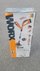 (1) Shop Vac (1) Worx 10" 18v Edger (1) Rake