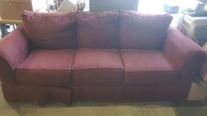 Red Velvet Couch 36"x89"x32"