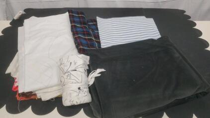 (2) Totes of Assorted Fabric