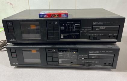 (2)Akai Stereo Cassette Deck Model HX-R40 No Remote .+/$220 Value Both (Please read description)