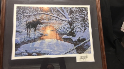 &lsquo;Fire and Ice&rsquo;- Moose At The River Print