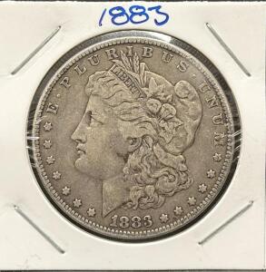 1883 Morgan Silver Dollar Coin, United States Mint, No Mint Mark