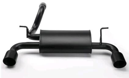 Axle Back Dual Outlet Exhaust Muffler System, Fits Jeep Wrangler JL 2018-2024 - Offroad Durability - Stainless Steel, Black Finish - Deep Smooth Exhaust Tone - 2.5" Pipe, 4" Tips JL01<br/>