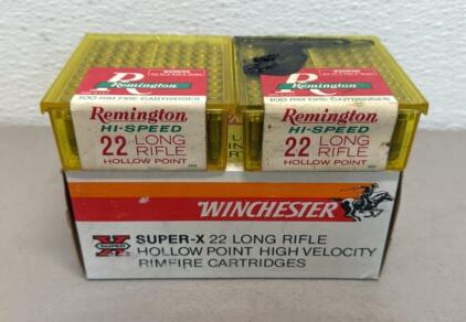 (700) Total Rounds Of Remington and Winchester .22 Long Rifle Hollow Point Rimfire Cartridges