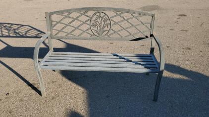 Metal Park Bench 50.25"x21.25"x32"